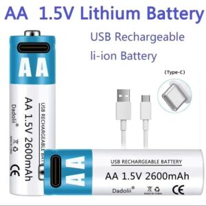 Li-Ion nabíjecí baterie AA 1,5V 2600mAh (USB-C) + USB kabel