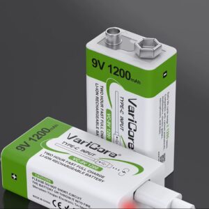 Li-ion baterie VariCore 9V 1200mAh + USB-C kabel
