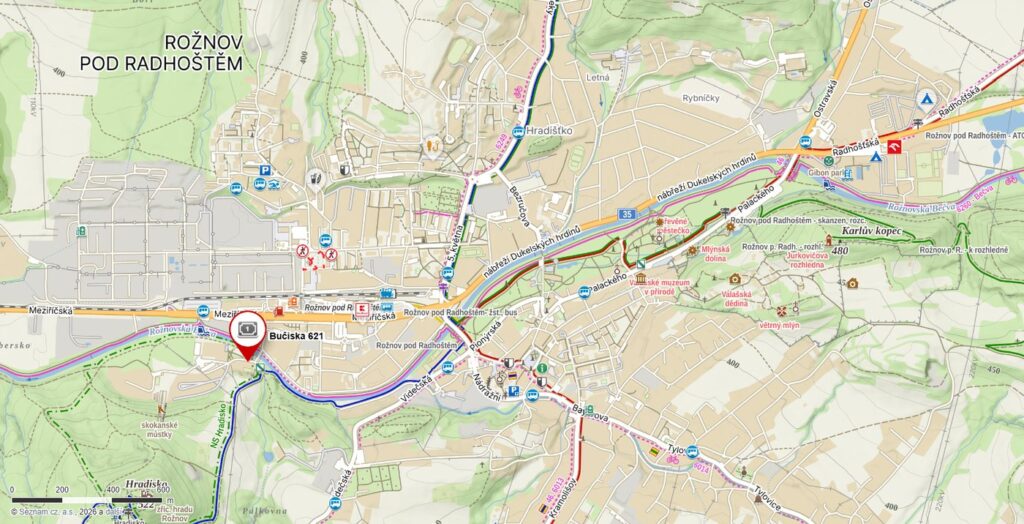 Mapa — AJC Office, Bučiska 621, Rožnov pod Radhoštěm