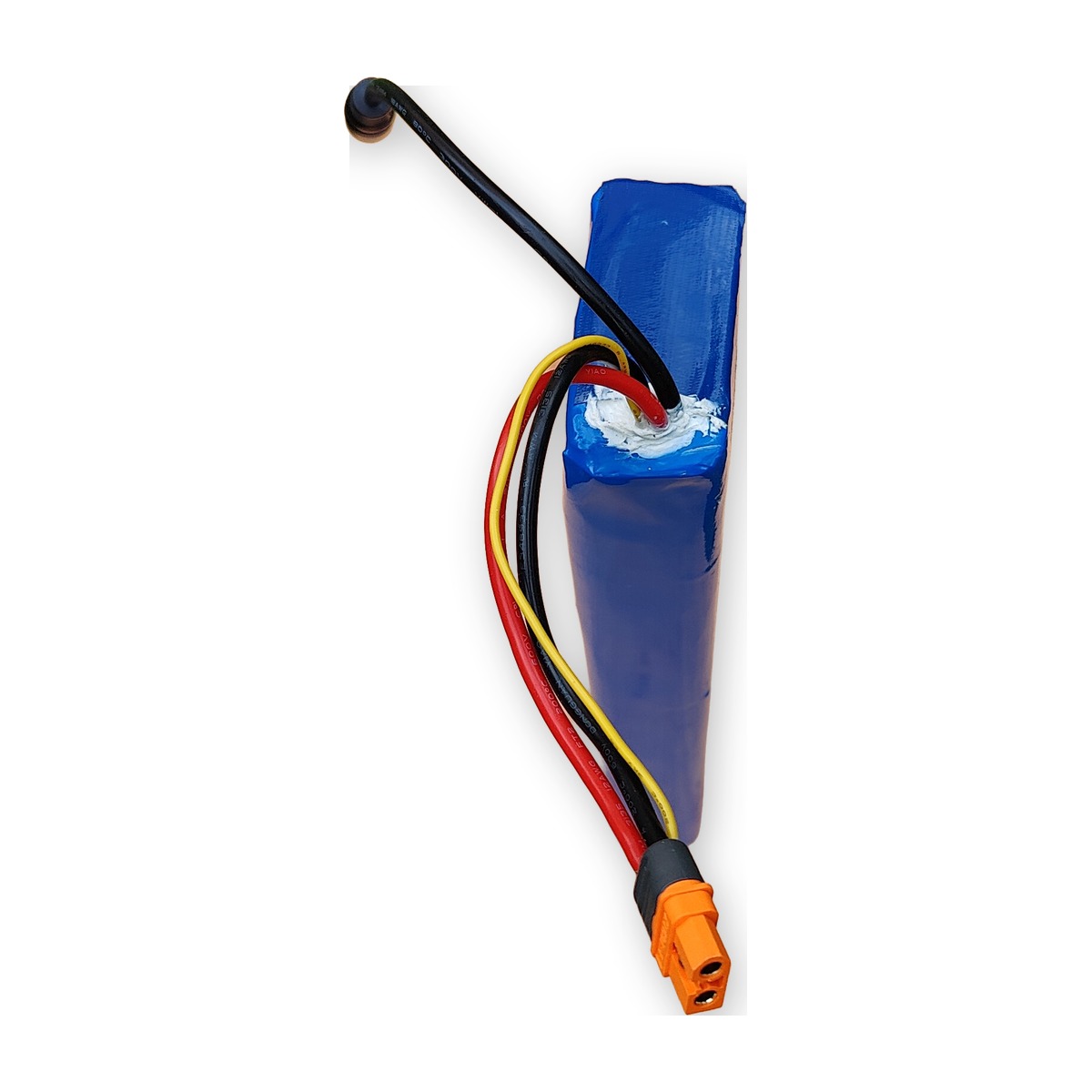 BR-10S4P-H Li-ion bateriový pack 36V 14Ah 504Wh, provedení H (Horizontal, 2 vrstvy) — postavený nastojato, vývody XT60I-F a DC konektor (AKUPAK, reálná fotka)
